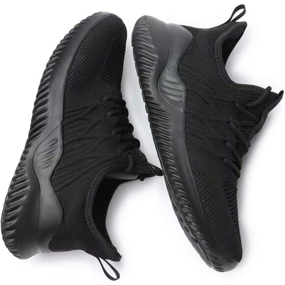 Women's Ladies Walking Running Shoes Slip On Lightweight Tennis Sneakers Black M - Picture 6 of 7